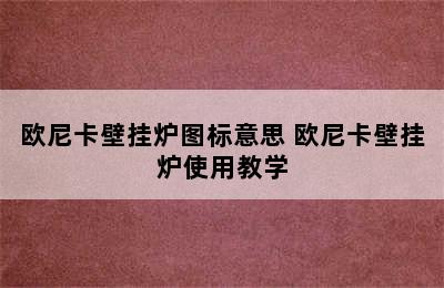 欧尼卡壁挂炉图标意思 欧尼卡壁挂炉使用教学